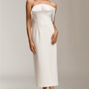 Anthropologie Strapless White Dress